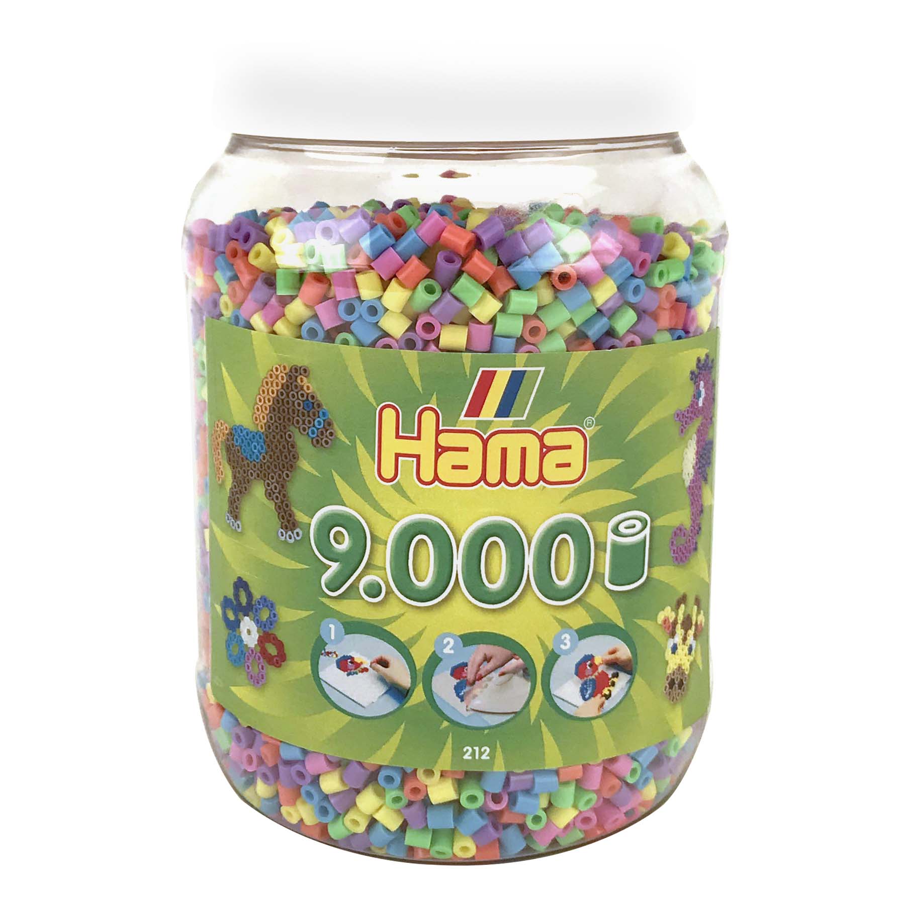 HAMA STRIJKKRALEN TON MET 9000 STUKS PASTEL