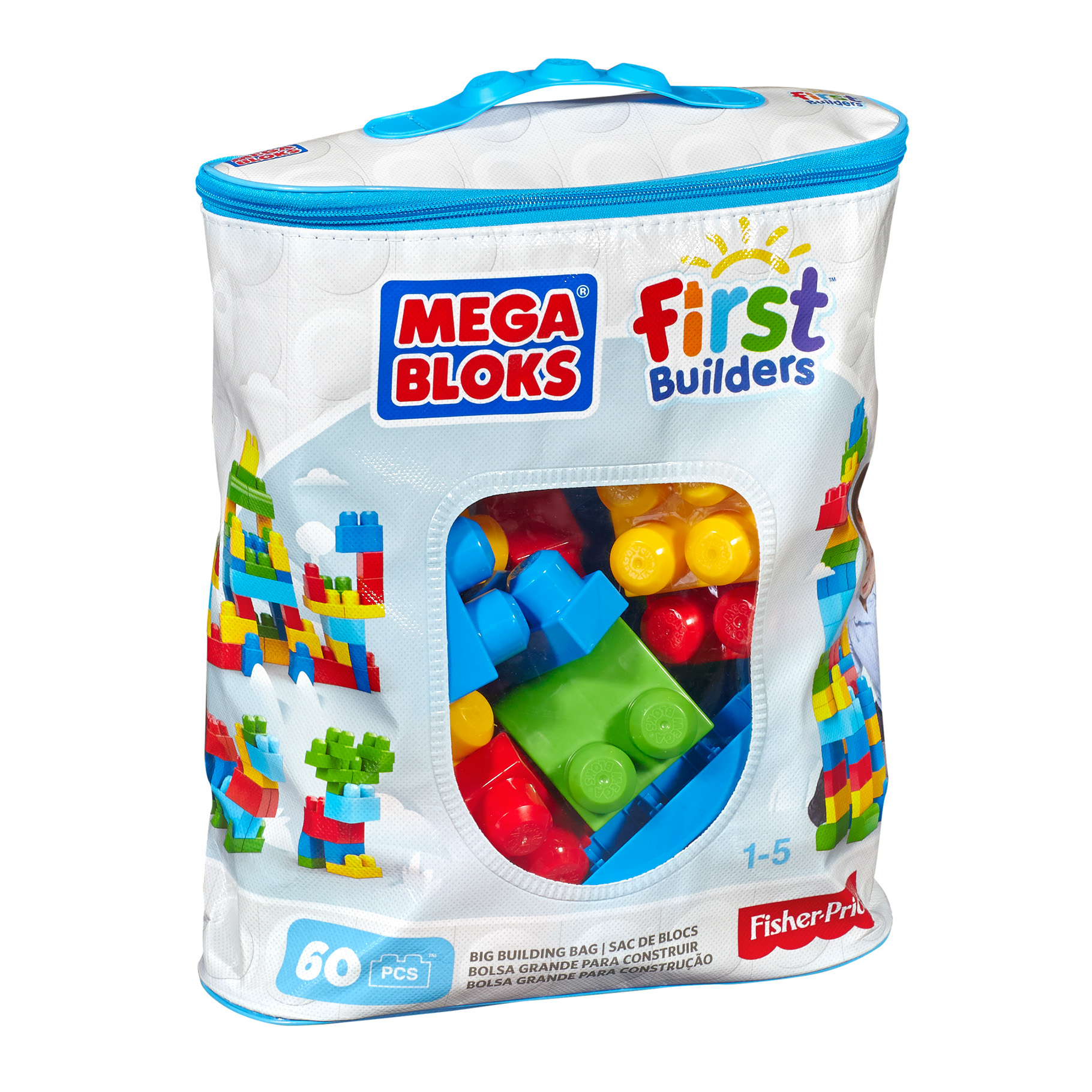 MEGA BLOKS FIRST BUILDERS BLOKKENTAS 60 STUKS