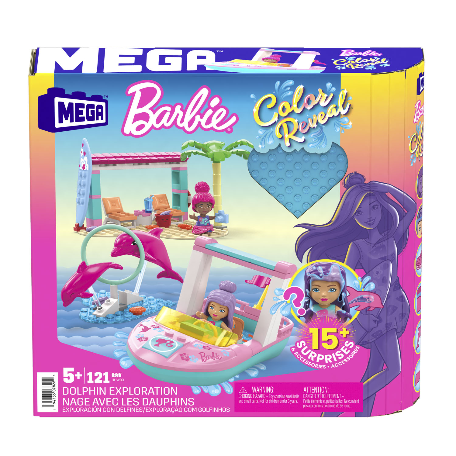 MEGA CONSTRUX BARBIE BARBIE COLOR REVEAL DOLPHIN EXPLORATIO