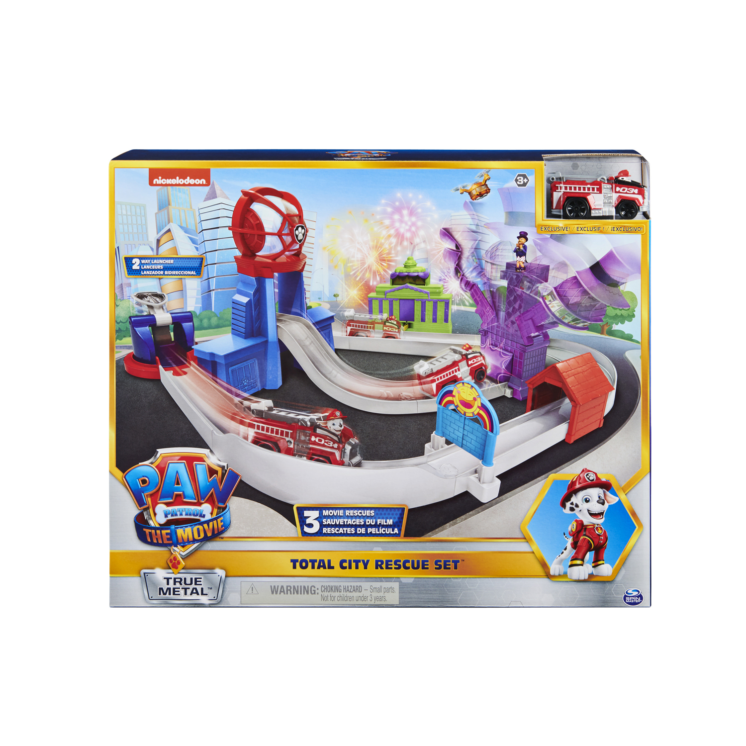 PAW PATROL DE FILM TRUE METAL ADVENTURE CITY SPEELSET 1:55