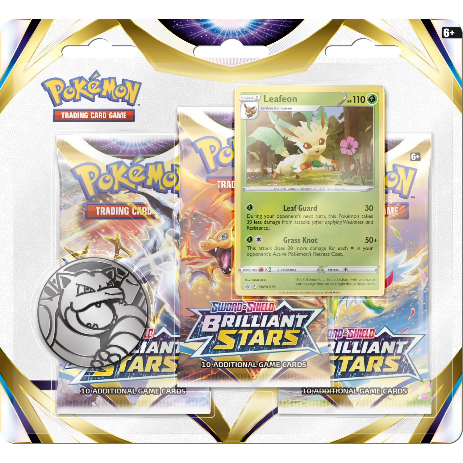 POKEMON TCG SWORD & SHIELD BRILLIANT STARS 3 BOOSTER BLISTER