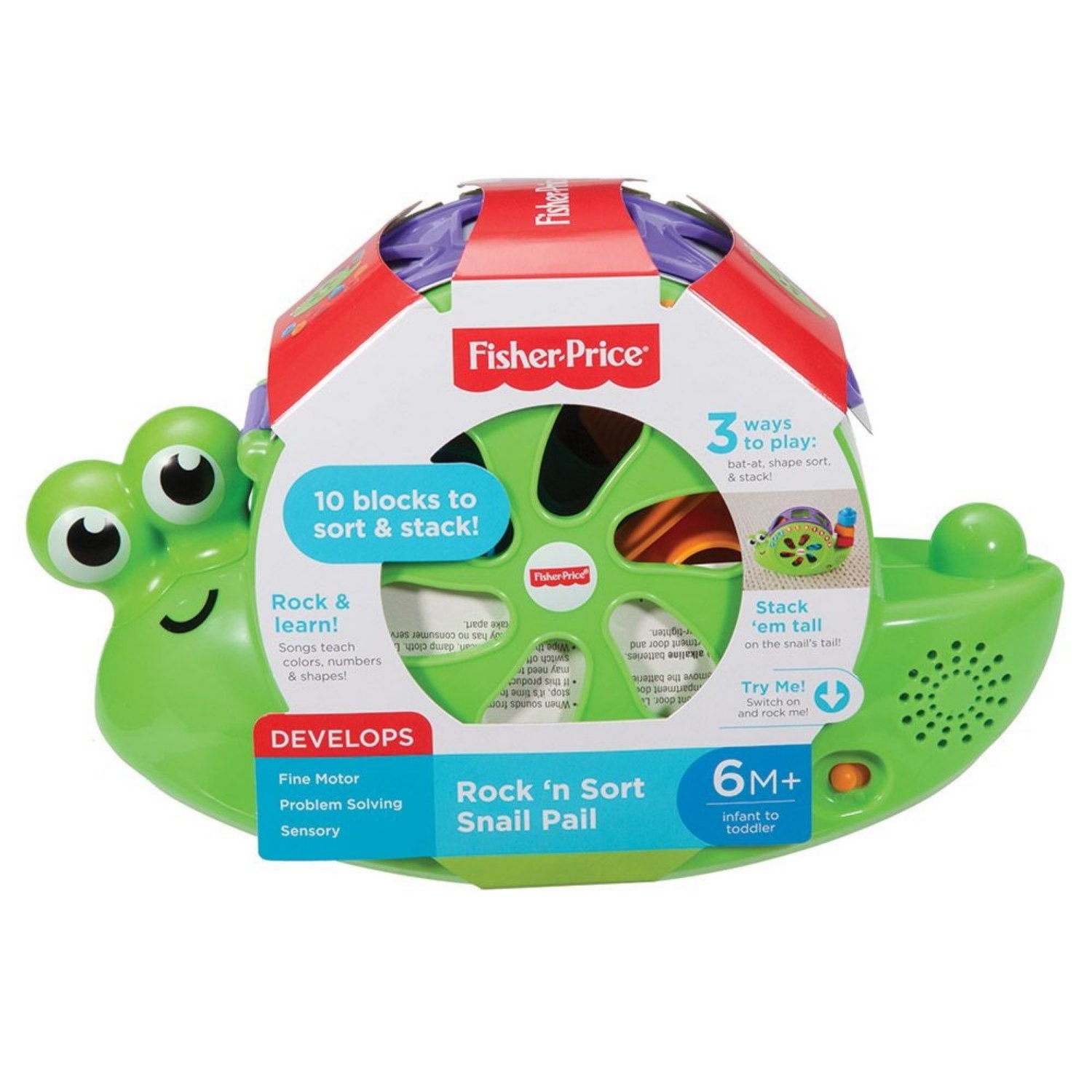 FISHER PRICE ROCK N SORT SNAIL PAIL