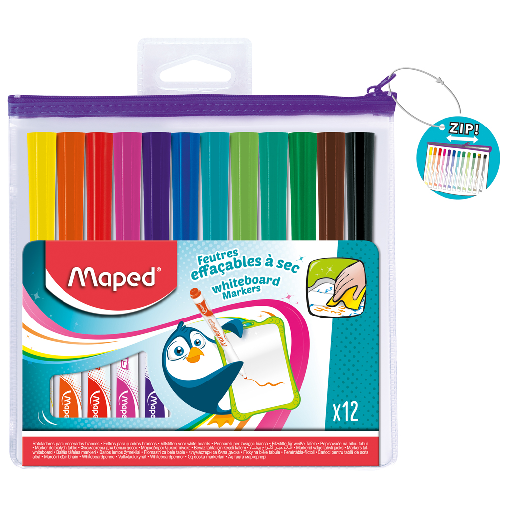 STIFTEN MAPED WHITEBOARD 12 KLEUREN