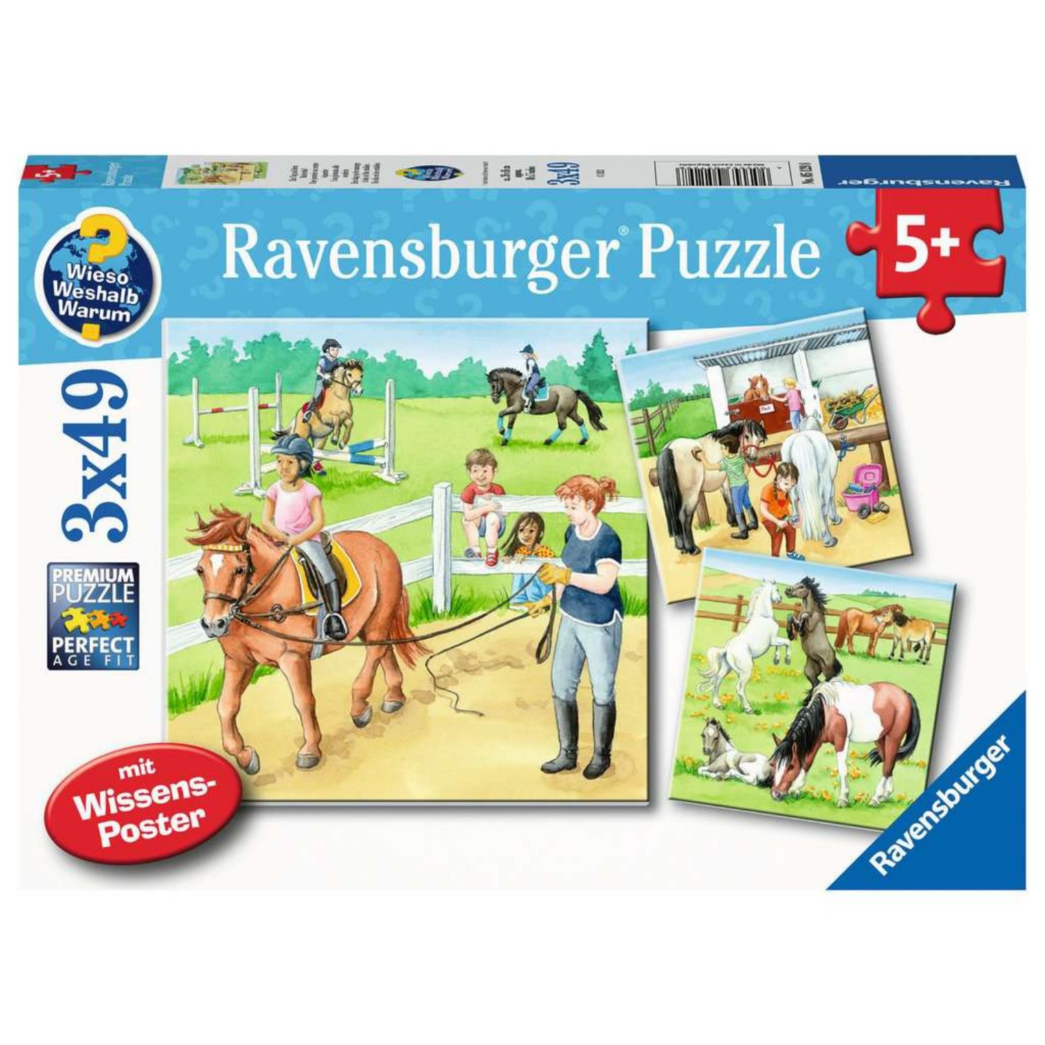 RAVENSBURGER PUZZEL PAARDEN 3X49 STUKJES