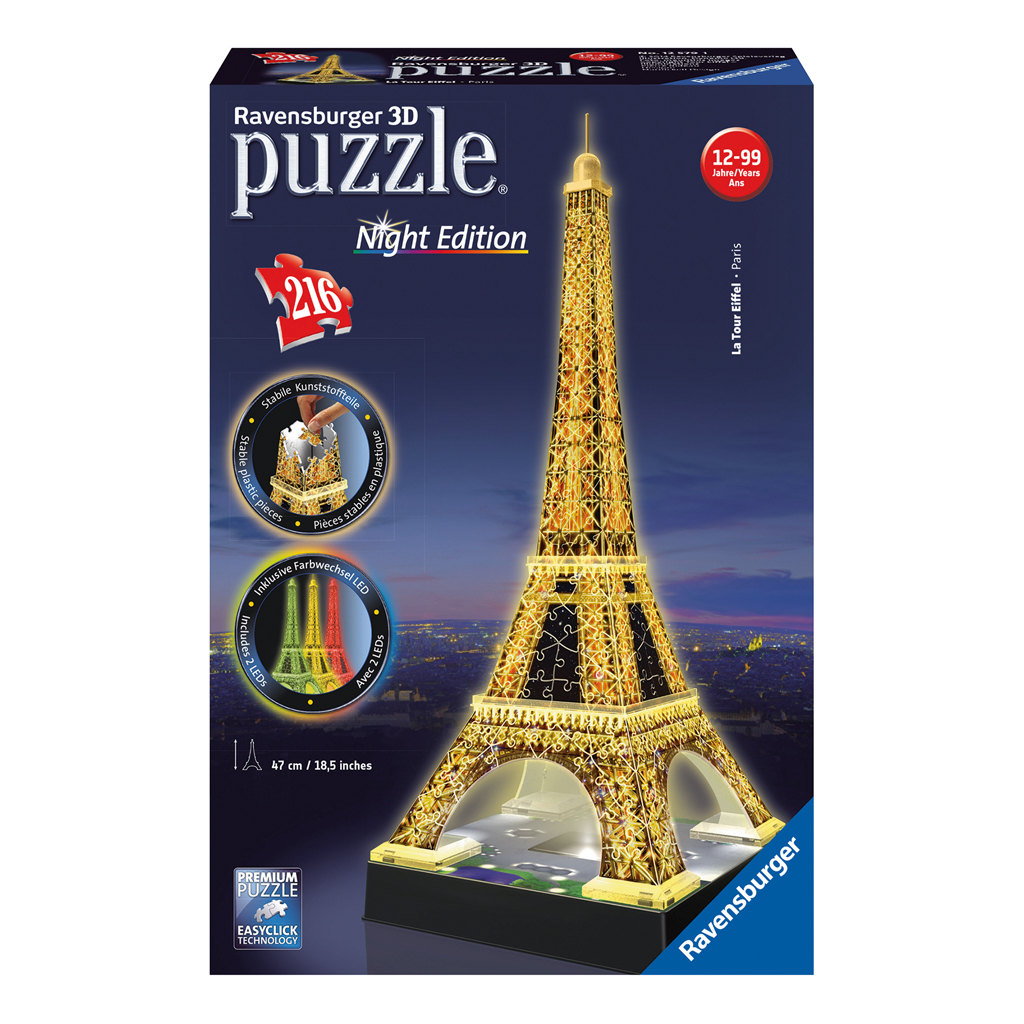 RAVENSBURGER 3D PUZZEL EIFFELTOREN BIJ NACHT