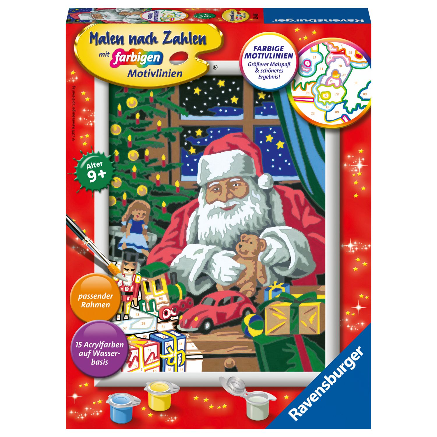 RAVENSBURGER SCHILDEREN OP NUMMER KERSTMAN KERSTWERKPLAATS