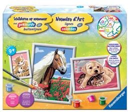 RAVENSBURGER SCHILDEREN OP NUMMER 3-IN-1 SET 3 DIEREN