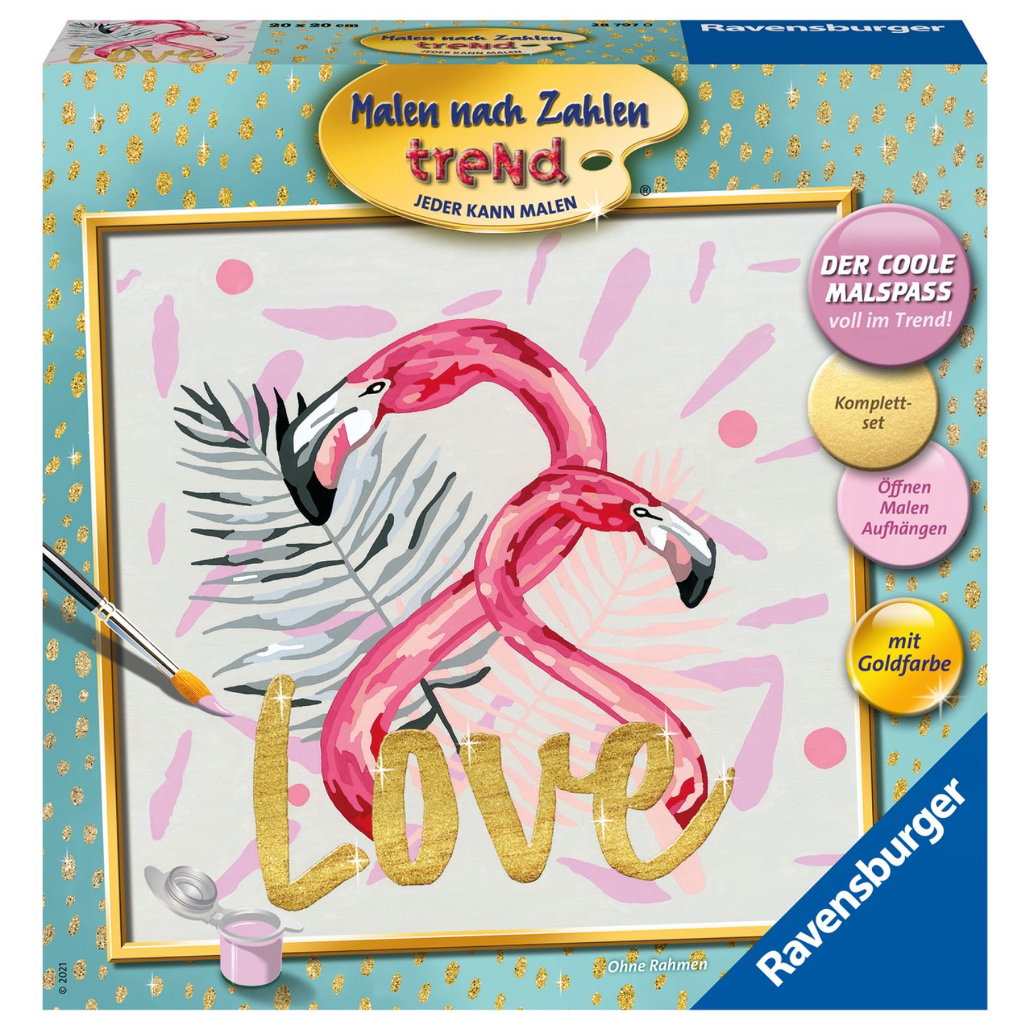 RAVENSBURGER SCHILDEREN OP NUMMER LOVE VIERKANT