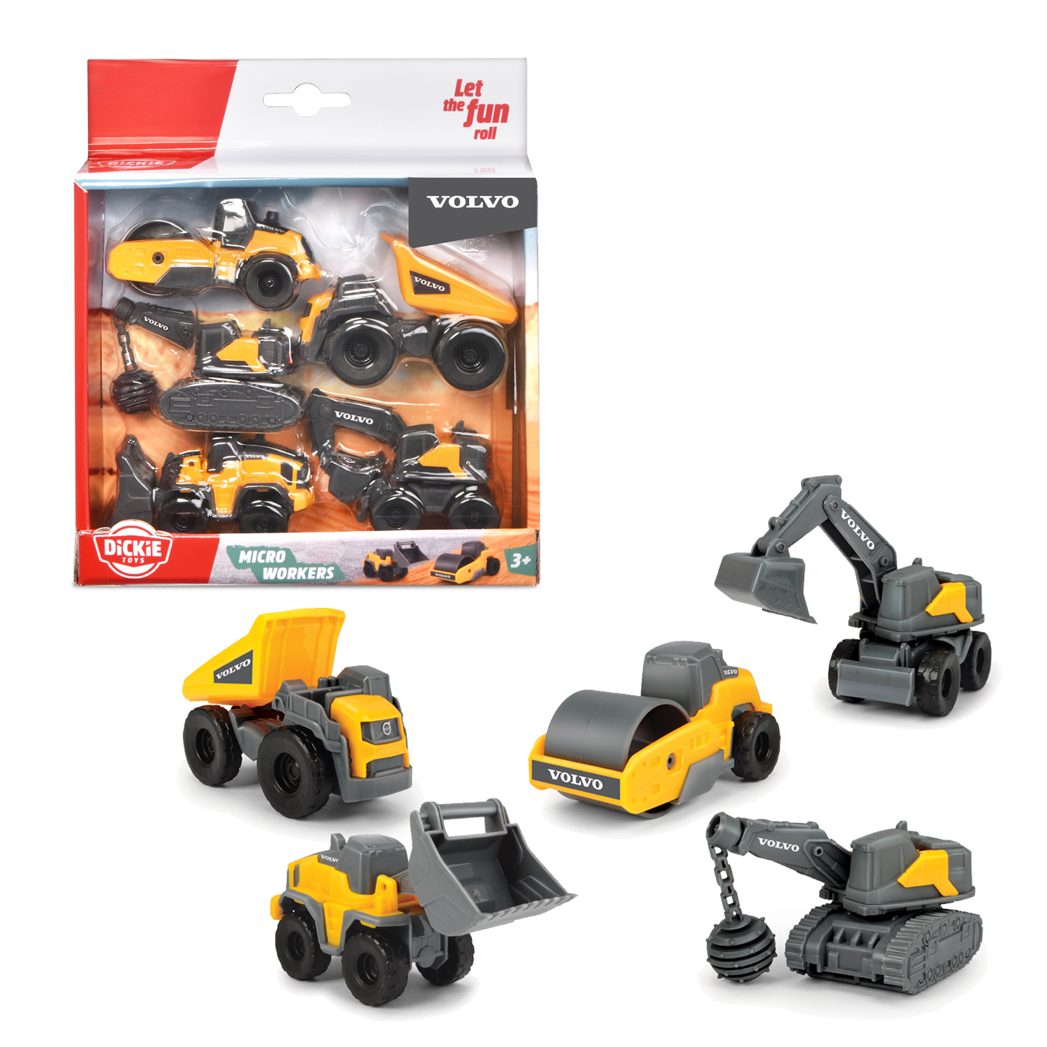 DICKIE TOYS VOLVO CONSTRUCTIE VOERTUIGEN SET VAN 5