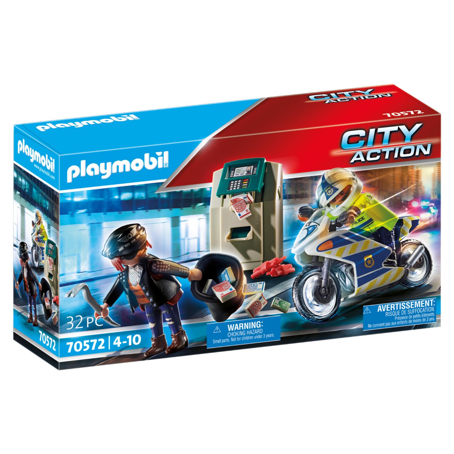 PLAYMOBIL 70572 POLITIEMOTOR: ACHTERVOLGING VAN DE GELDROVE