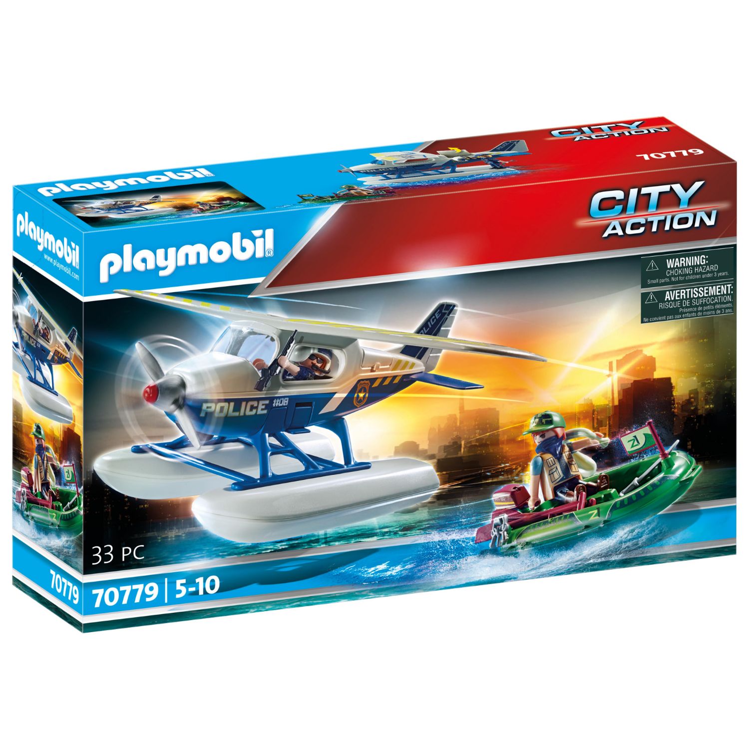 PLAYMOBIL 70779 POLITIEWATERVLIEGTUIG: SMOKKELAAR ACHTERVOL