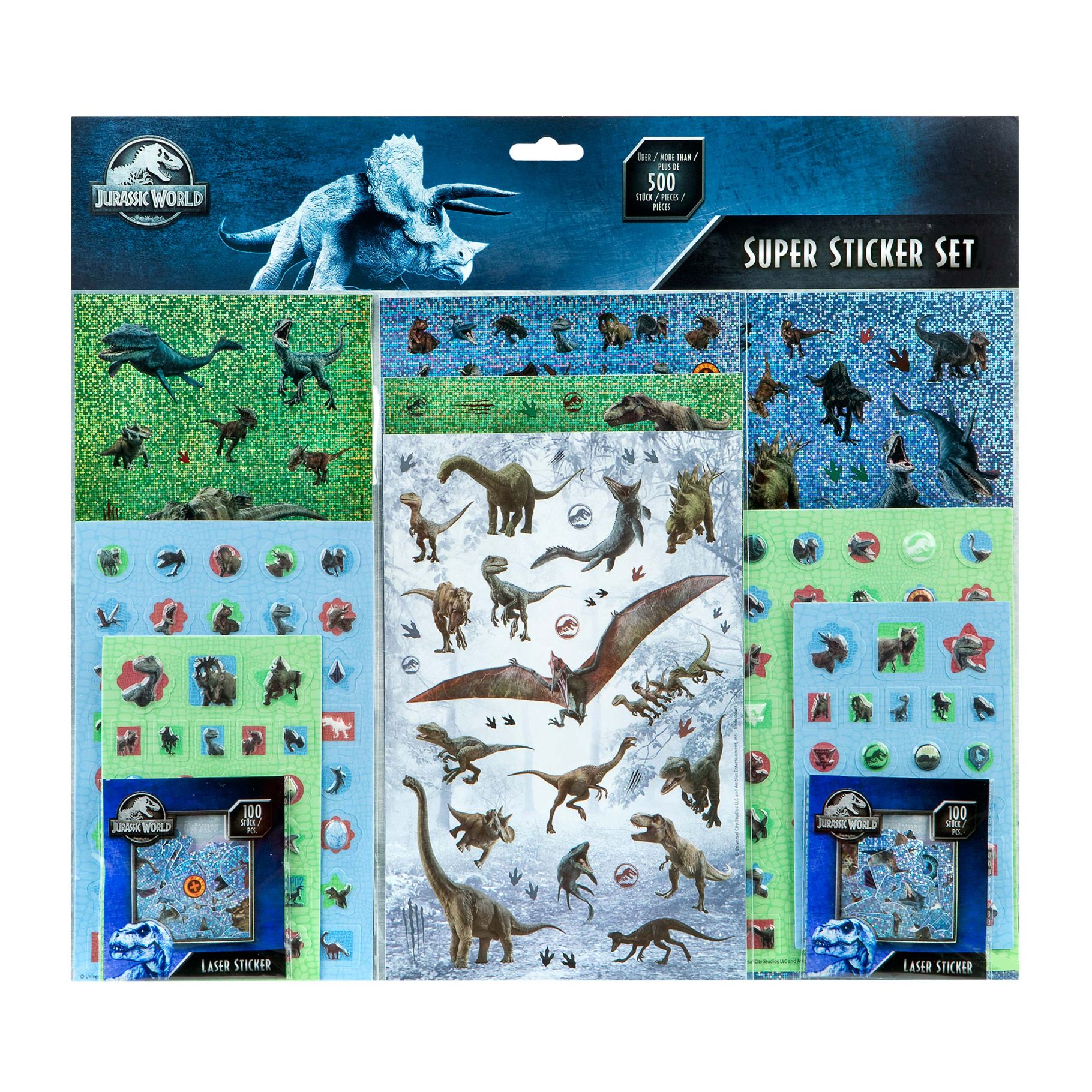 STICKERSET JURASSIC WORLD DINO 500-DELIG