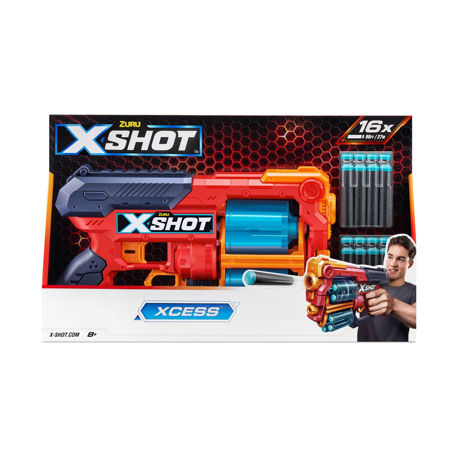 ZURU X-SHOT EXCEL XCESS TK-12 BLASTER MET 16 DARTS
