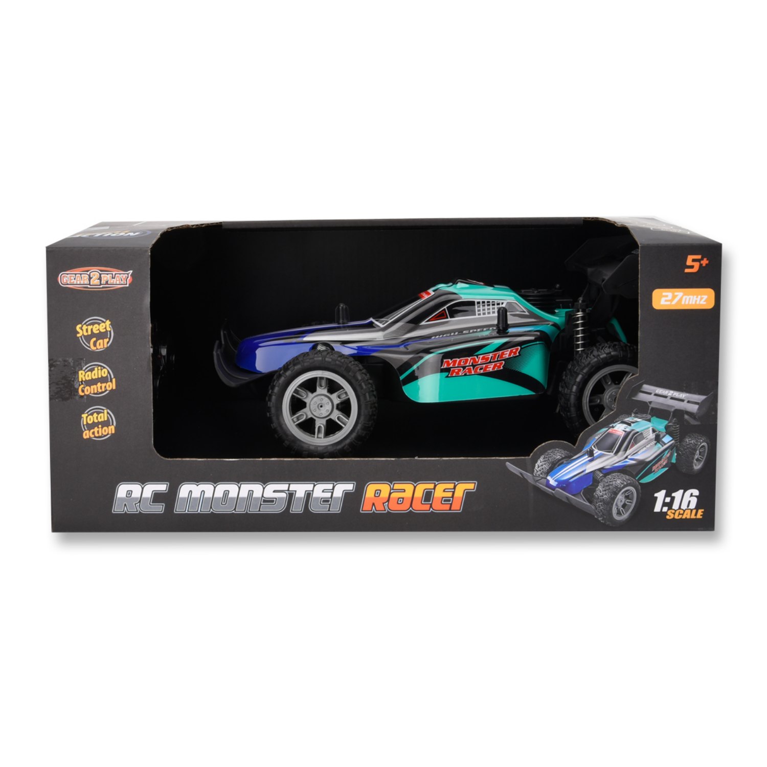 BESTUURBARE AUTO R/C MONSTER RACER 1:16