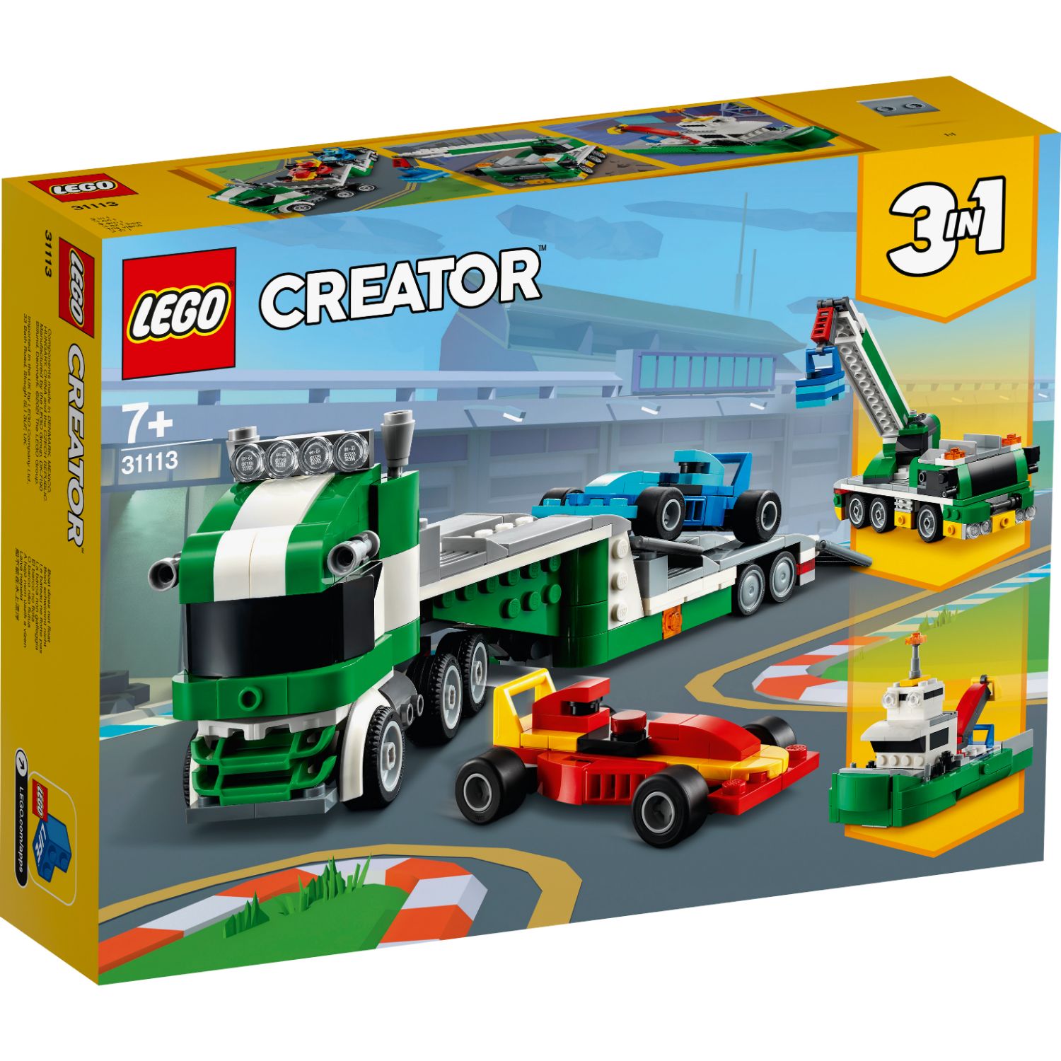 LEGO CREATOR 31113 3IN1 RACEWAGEN TRANSPORTVOERTUIG