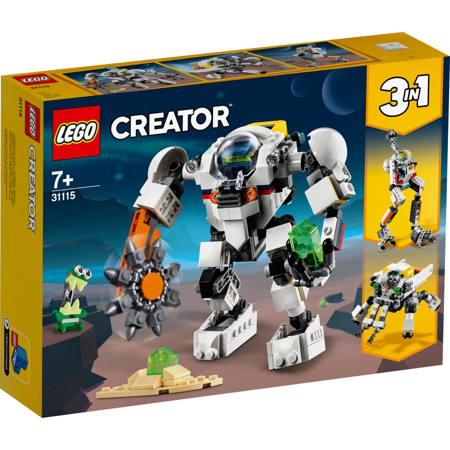 LEGO CREATOR 31115 3IN1 RUIMTEMIJNBOUW-MECHA