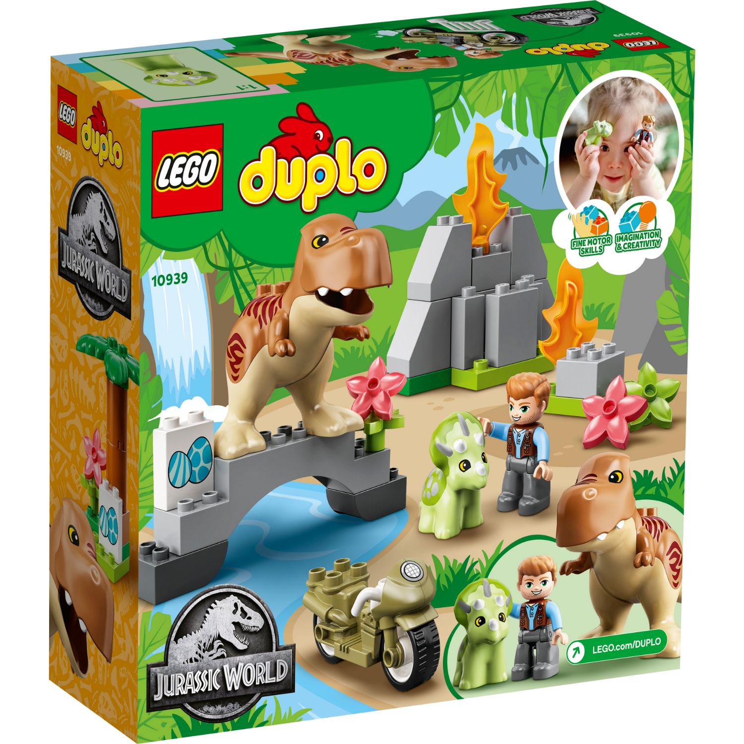 LEGO DUPLO 10939 T. REX AND TRICERATOPS DINOSAUR BREAKOUT