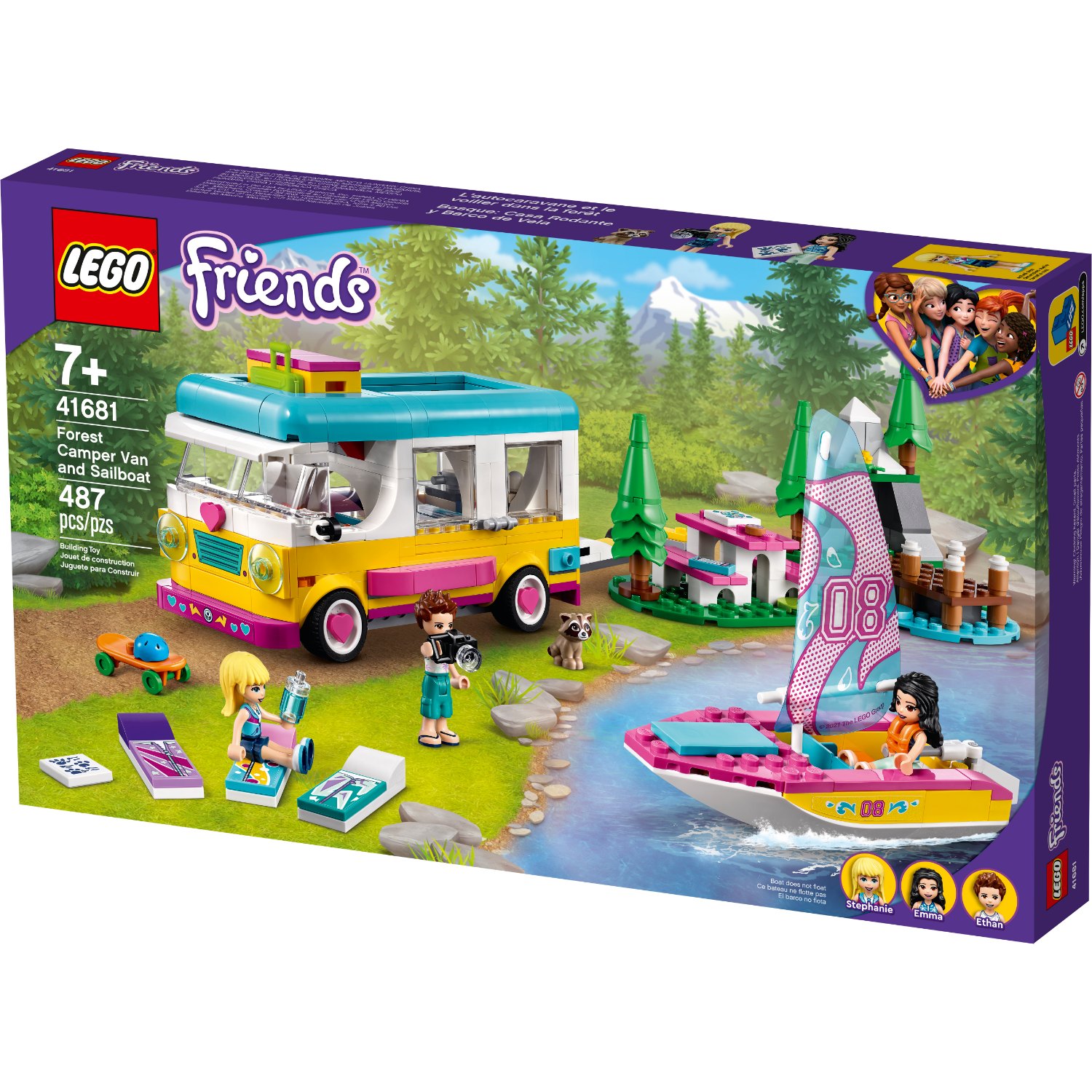 LEGO FRIENDS 41681 FOREST CAMPER VAN AND SAILBOAT