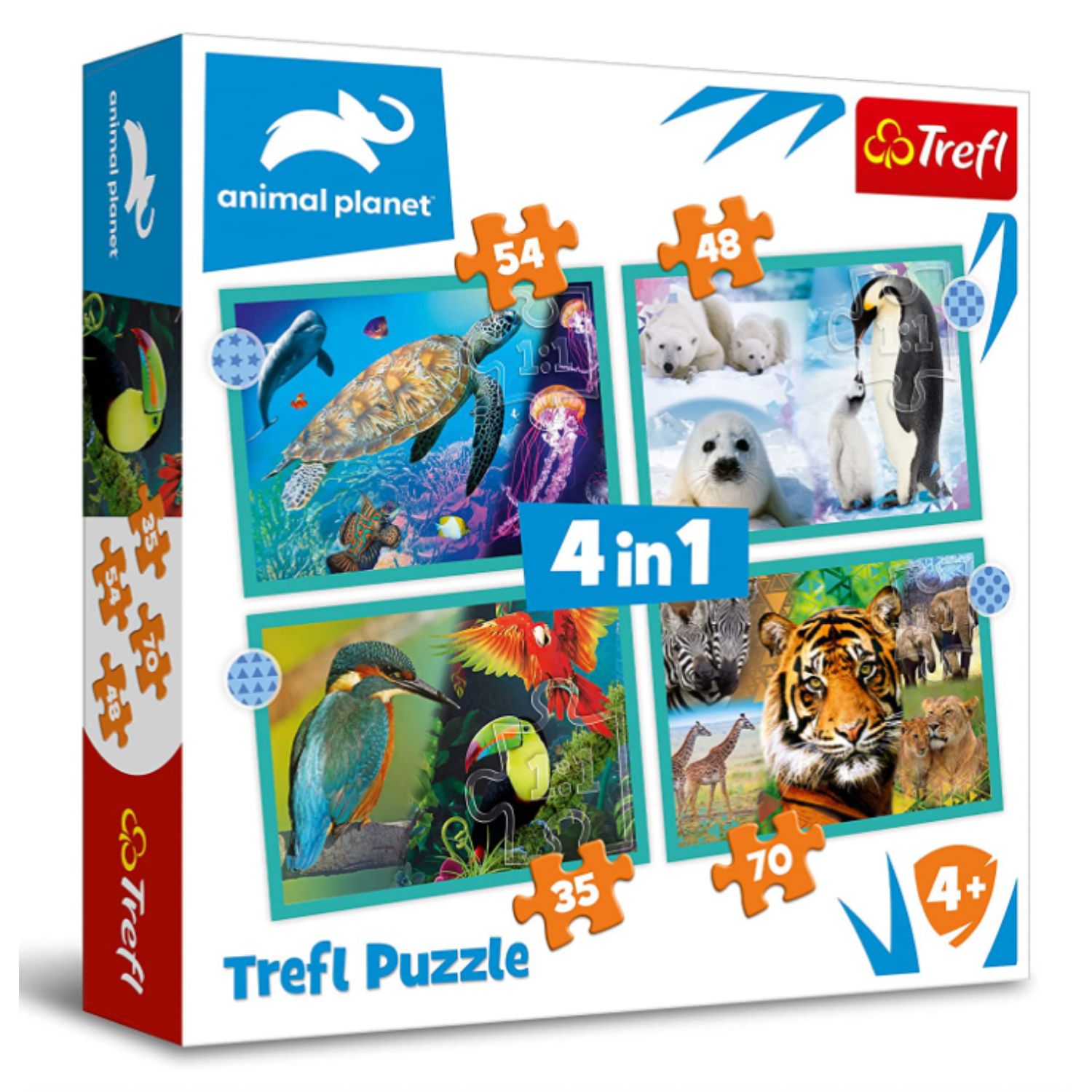 PUZZEL 4 IN 1 WORLD OF ANIMALS