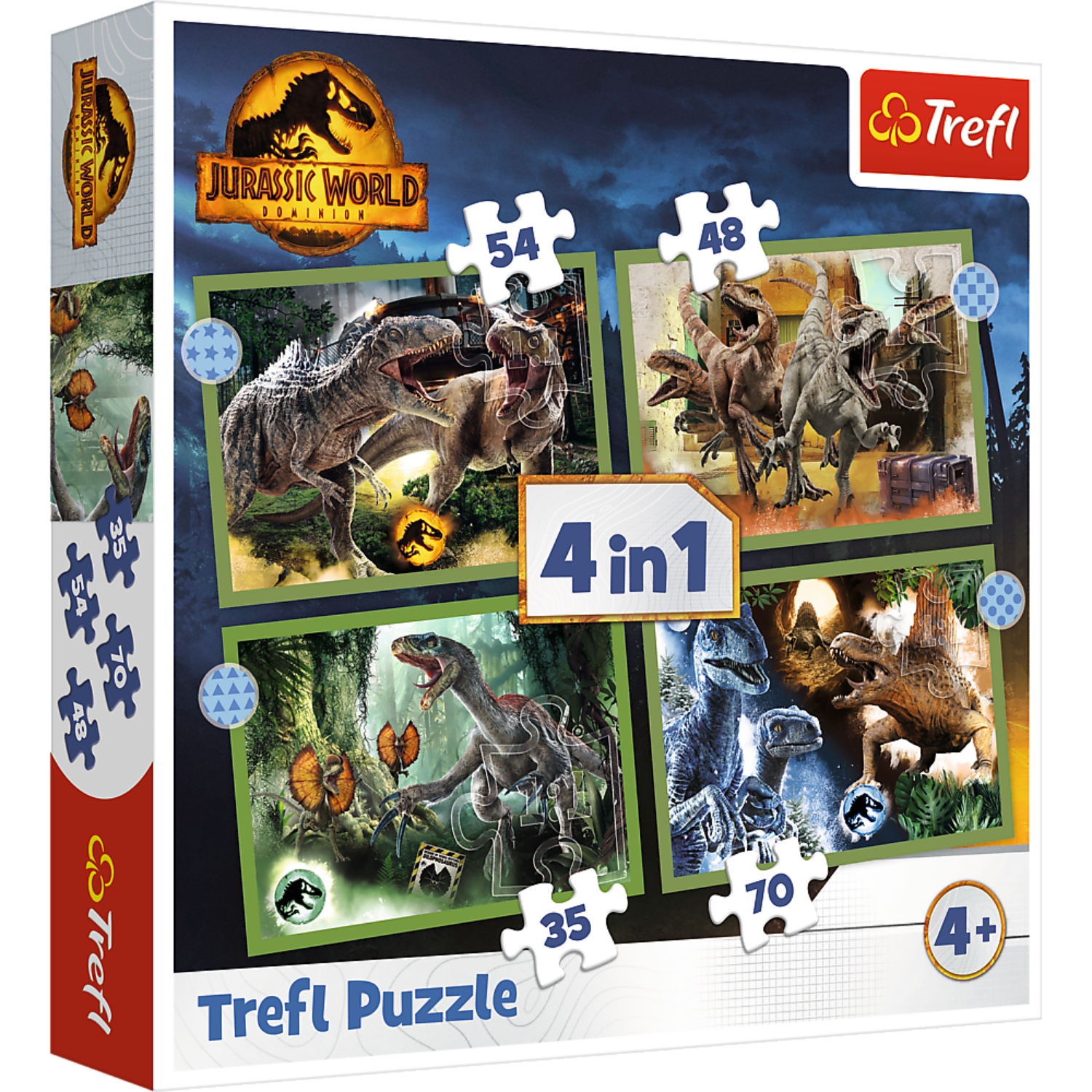 PUZZEL 4 IN 1 JURASSIC WORLD DINO