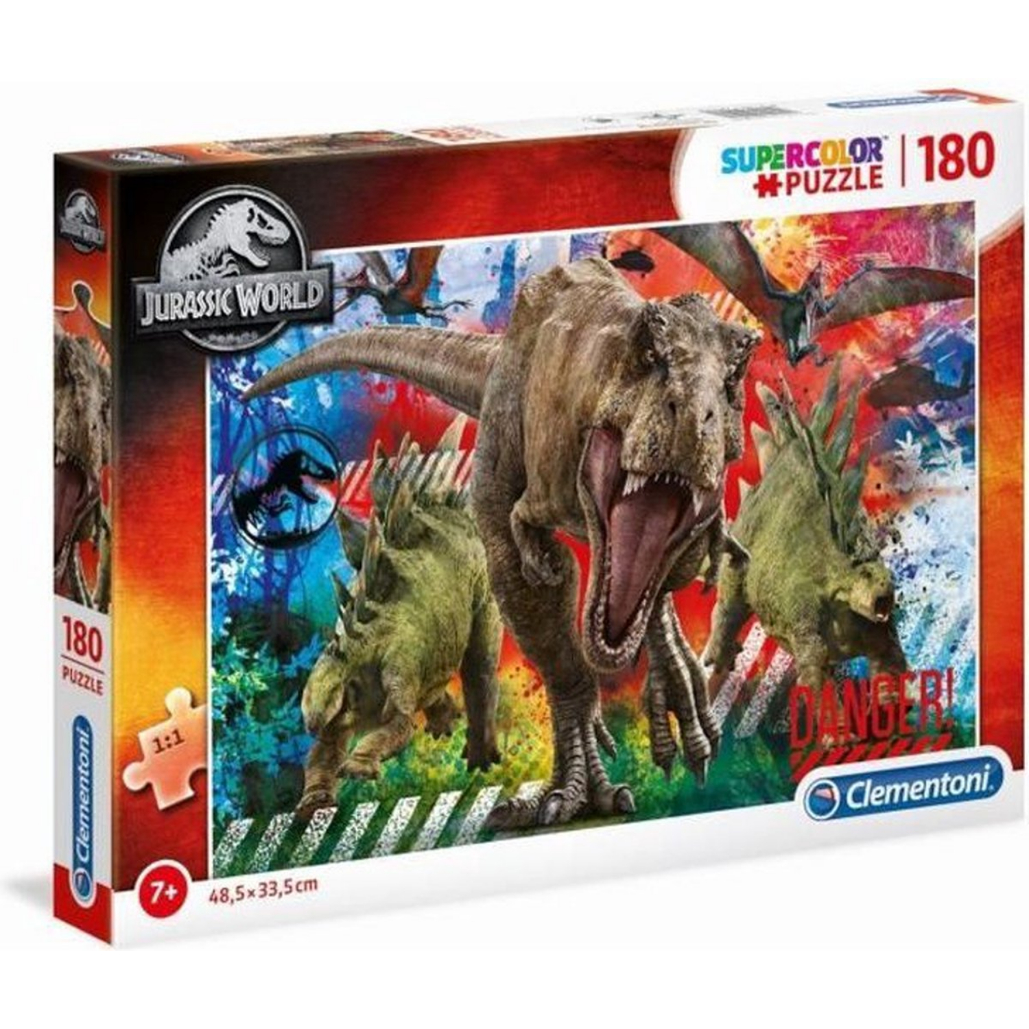 JURASSIC WORLD SUPER COLOR PUZZEL DINO 180 STUKJES