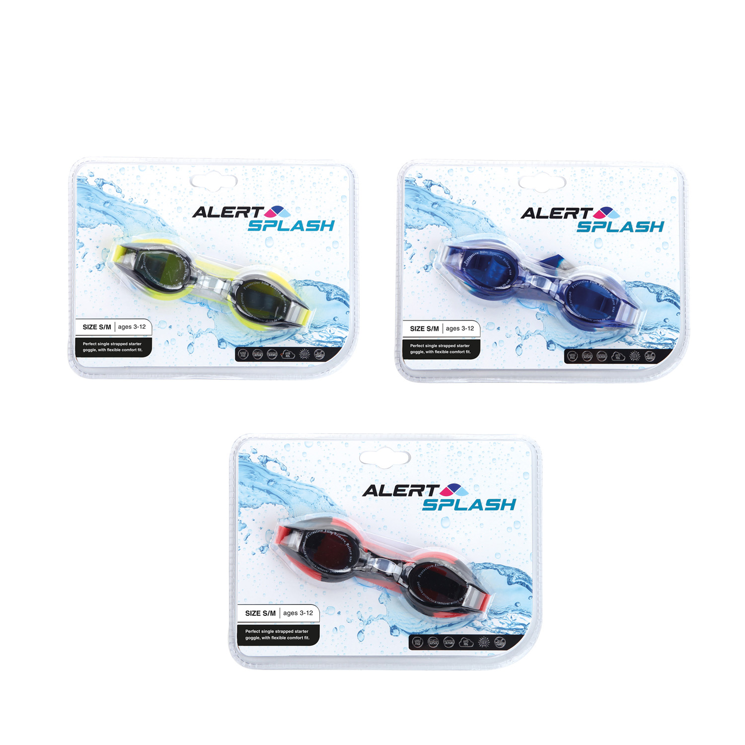 ALERT SPLASH ZWEMBRIL MAAT S/M 3 ASSORTI