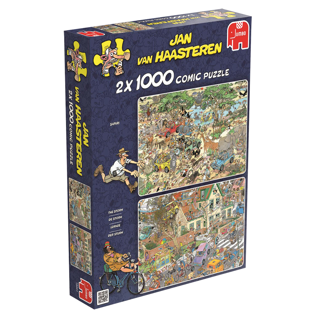 PUZZEL JAN VAN HAASTEREN 2 IN 1 SAFARI EN STORM 2X 1000 STU