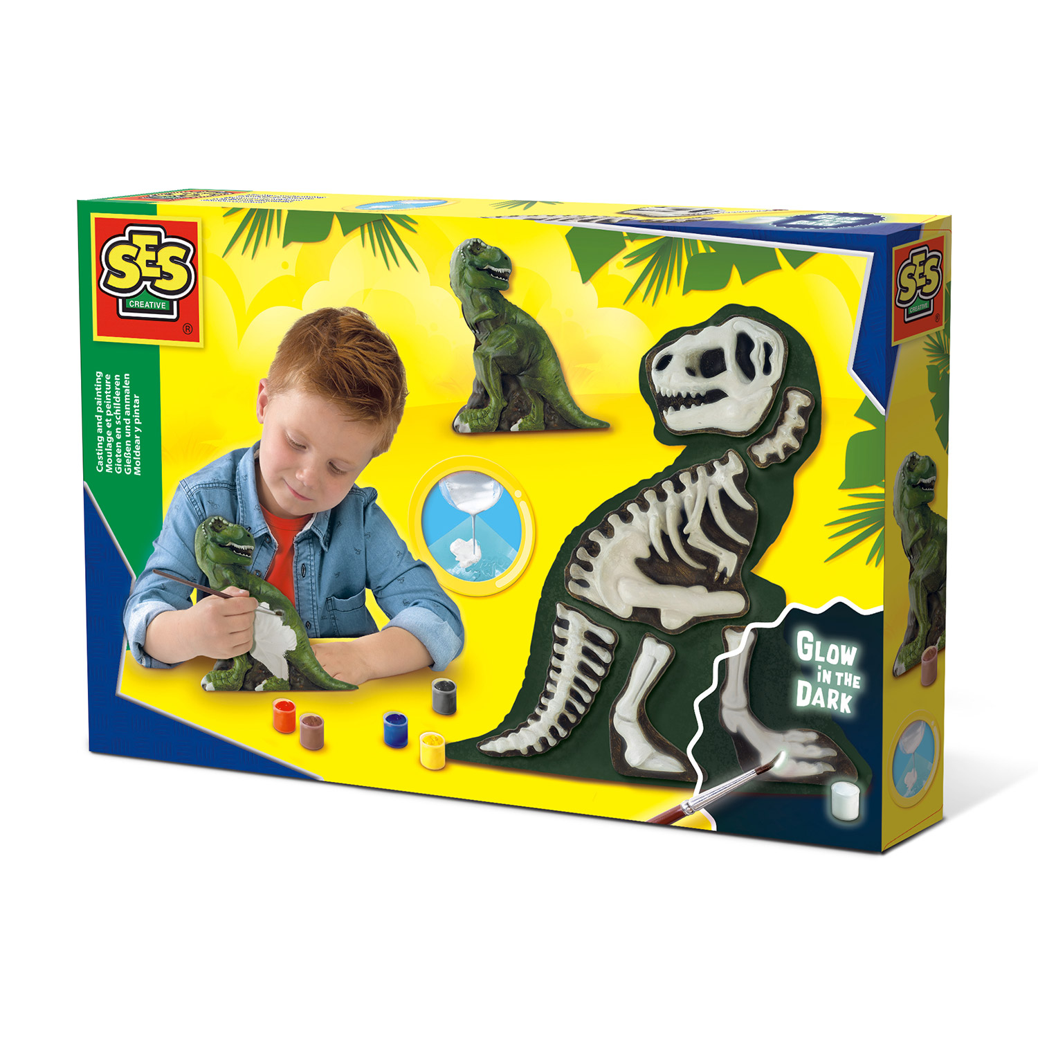 SES GIPS GIETEN EN SCHILDEREN T-REX MET SKELET