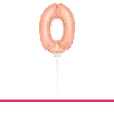 CIJFER 0 MINI BALLON ROSÉ GOUD