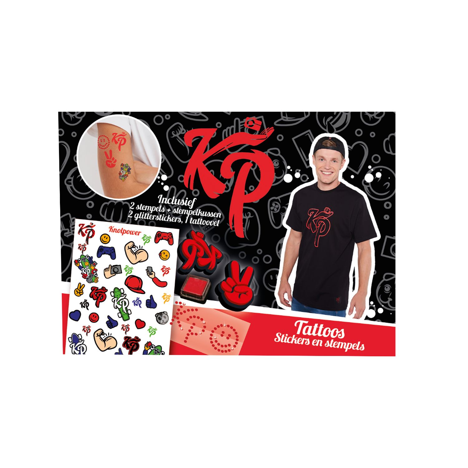 KNOL POWER TATTOOBOX STICKERS MET 2 STEMPELS