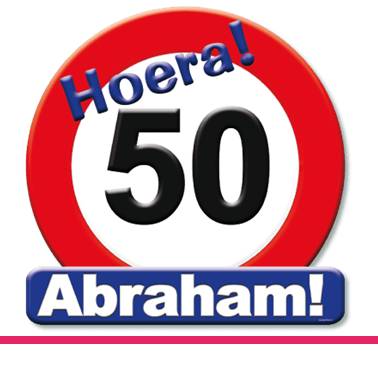 HULDESCHILD 50 JAAR ABRAHAM BORD