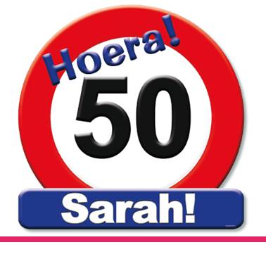 HULDESCHILD 50 JAAR SARAH BORD