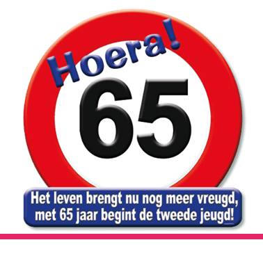 HULDESCHILD 65 JAAR VERKEERSBORD