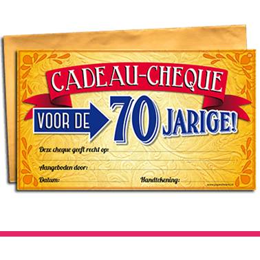 GIFT CHEQUE 70 JAAR