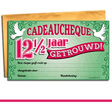 GIFT CHEQUE 12,5 JAAR GETROUWD