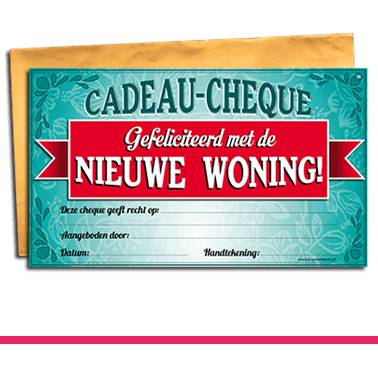 GIFT CHEQUE NIEUWE WONING