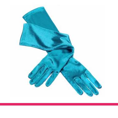 Handschoenen turquoise 48 cm elastisch