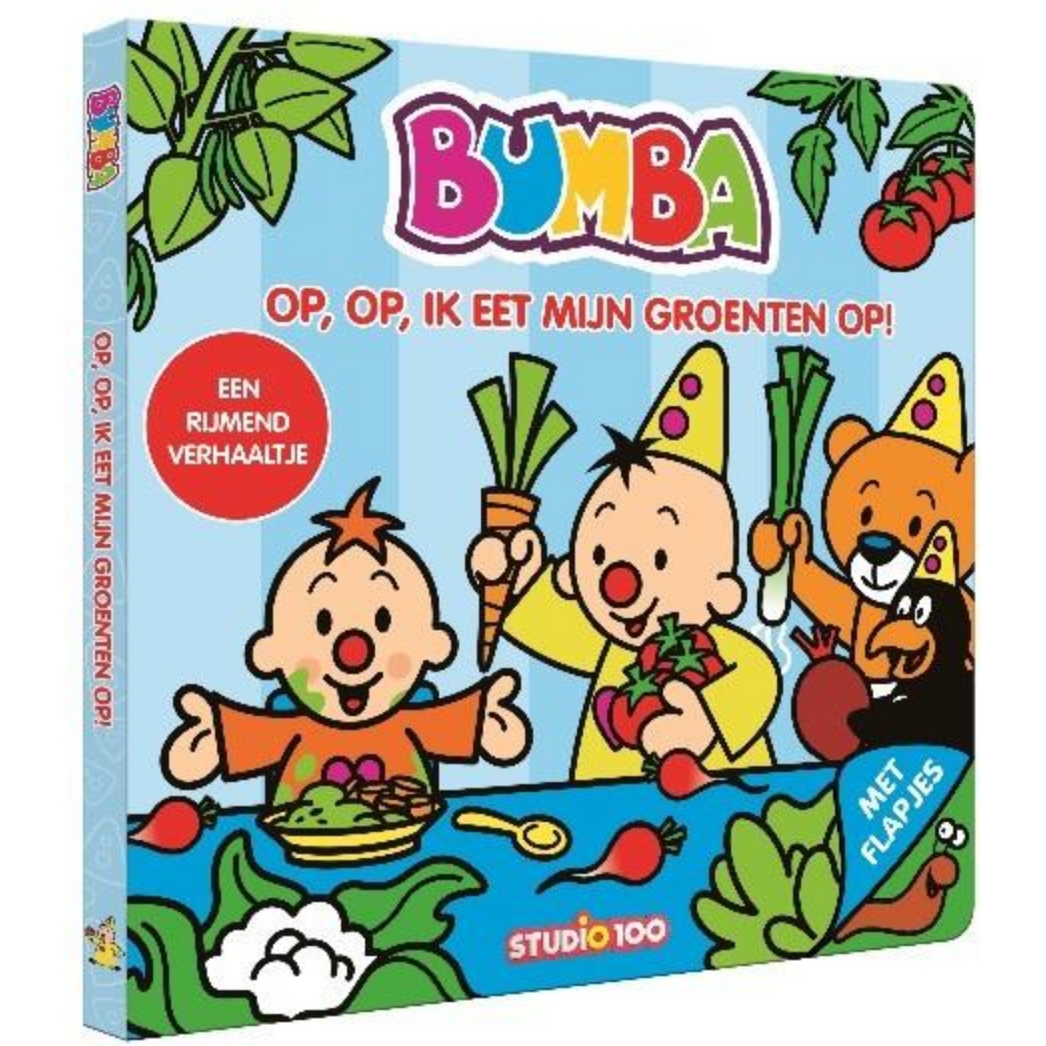 BUMBA KARTONBOEK MET FLAPJES - OP OP IK EET MIJN GROENTE